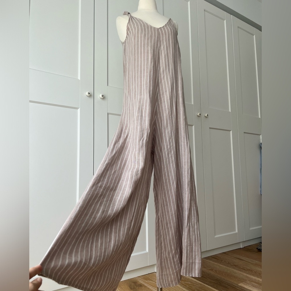 MARTINA INNOCENTI Wide Leg Linen Jumpsuit Overall, sz.S
